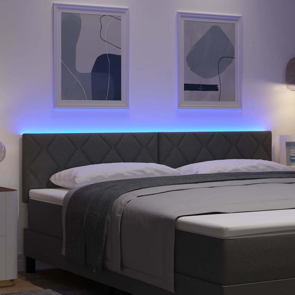 vidaXL LED κεφαλάρι Γκρι 180 cm ύφασμα