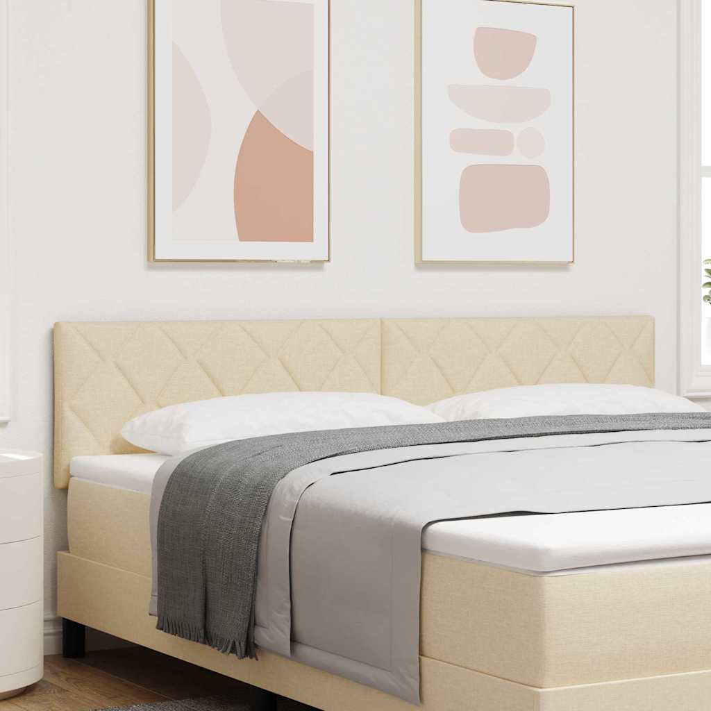 vidaXL LED κεφαλάρι Κρεμ 180 cm ύφασμα