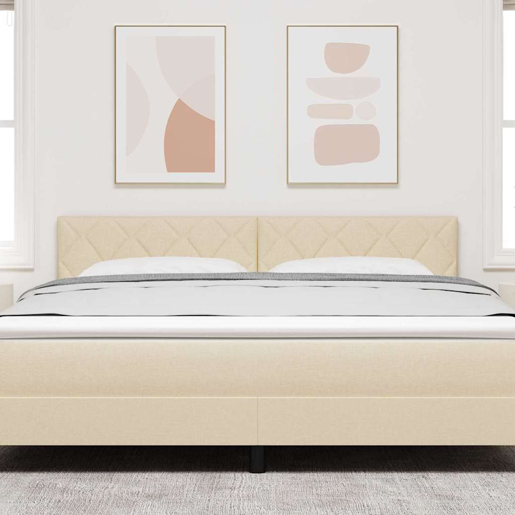vidaXL LED κεφαλάρι Κρεμ 180 cm ύφασμα