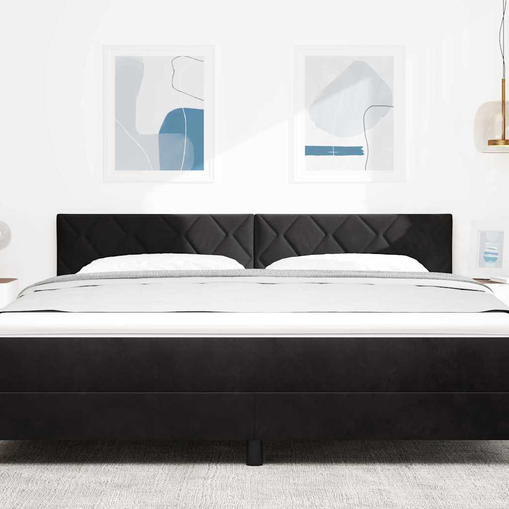 vidaXL LED κεφαλάρι Μαύρο 180 cm Βελούδο