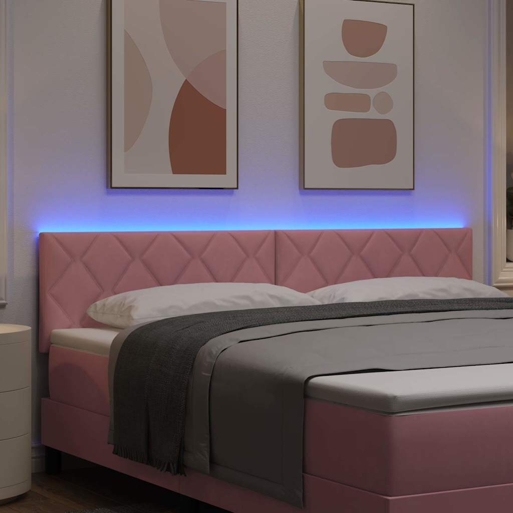 vidaXL LED κεφαλάρι Ροζ 180 cm Βελούδο