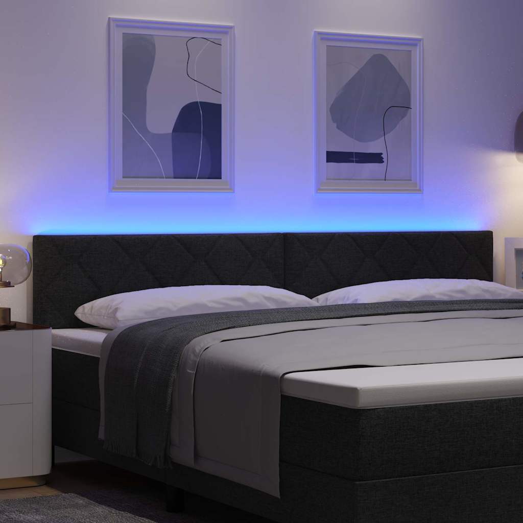 vidaXL LED κεφαλάρι Μαύρο ύφασμα