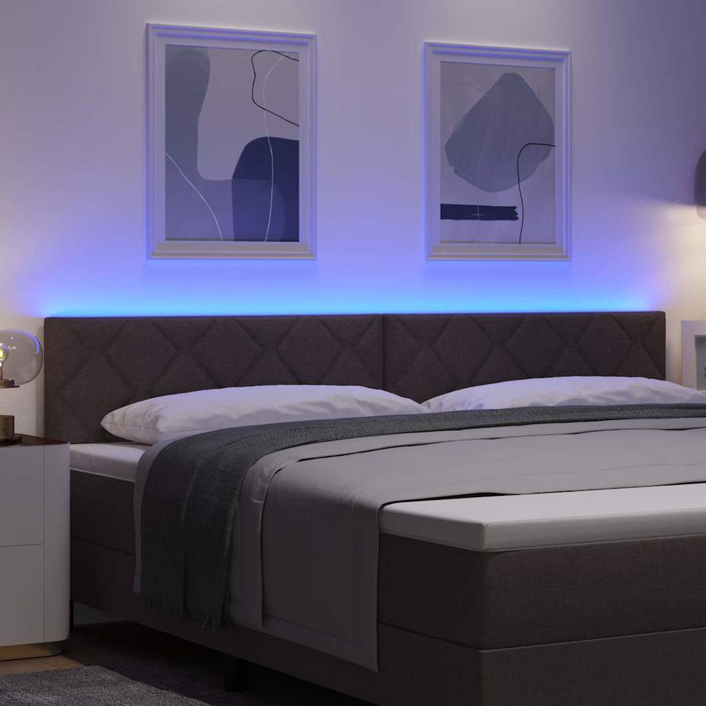vidaXL LED κεφαλάρι Καφέ ύφασμα