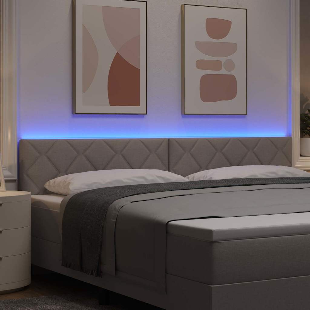 vidaXL LED κεφαλάρι Taupe ύφασμα