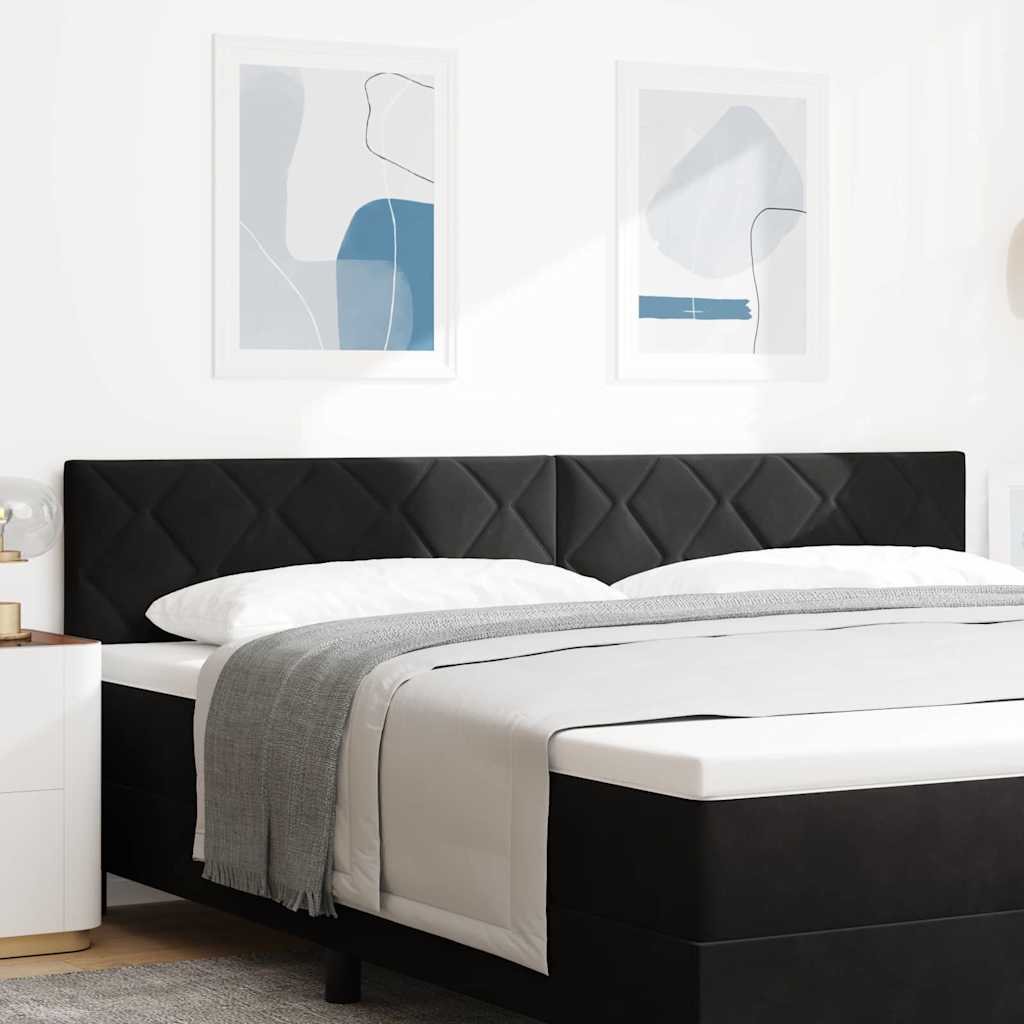 vidaXL LED κεφαλάρι Μαύρο 200 cm Βελούδο