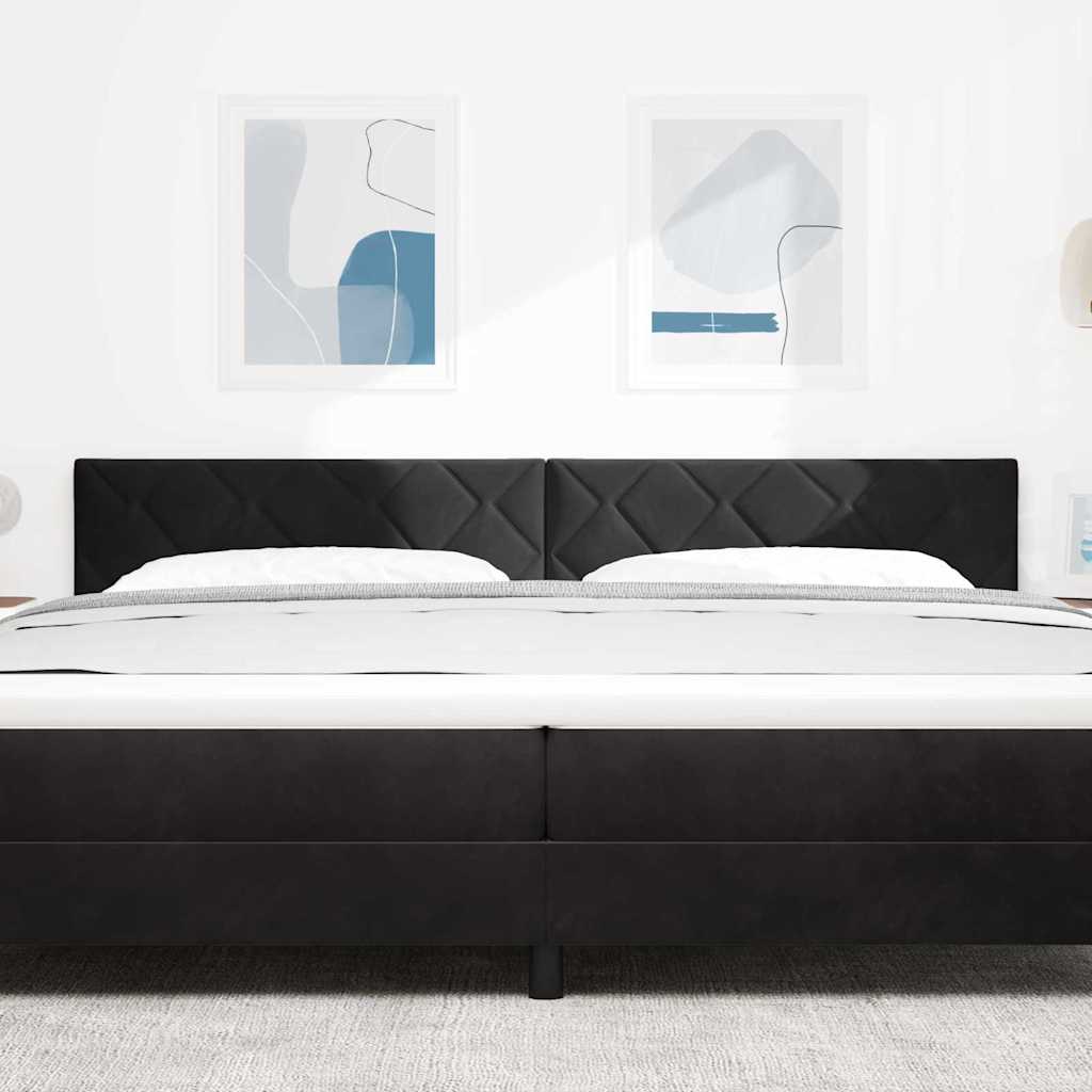 vidaXL LED κεφαλάρι Μαύρο 200 cm Βελούδο