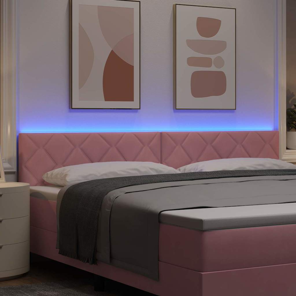vidaXL LED κεφαλάρι Ροζ 200 cm Βελούδο