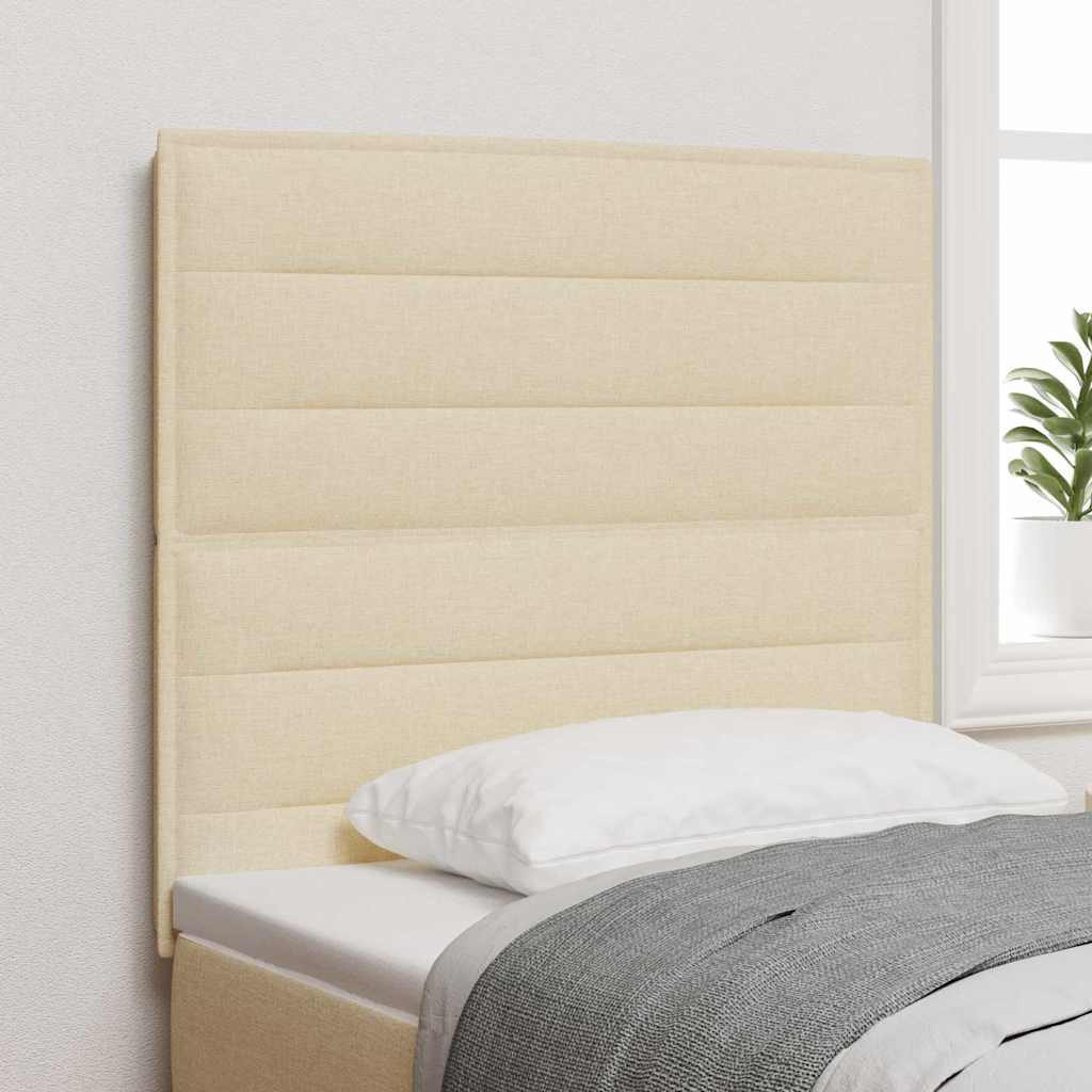 vidaXL LED κεφαλάρι με LED ταινίες φωτός Κρεμ 100 cm ύφασμα