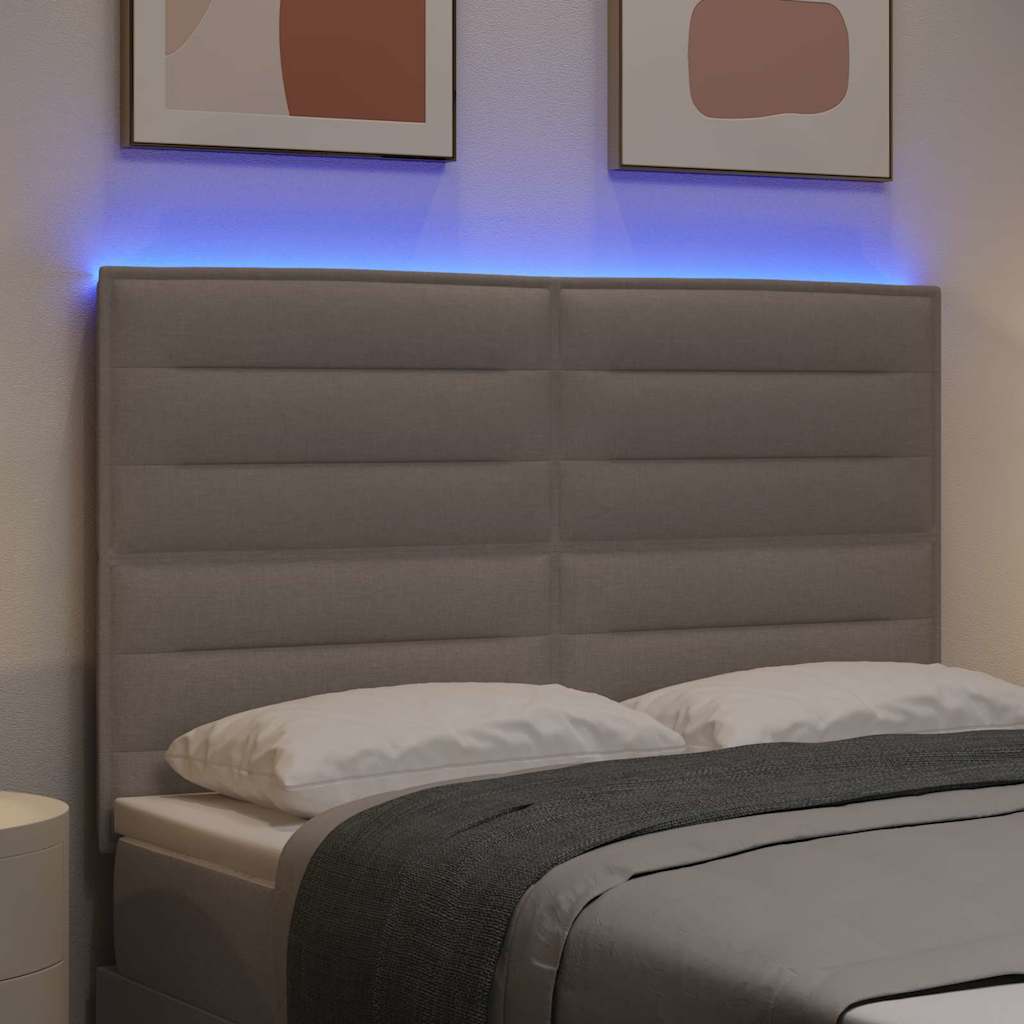 vidaXL LED κεφαλάρι Taupe ύφασμα
