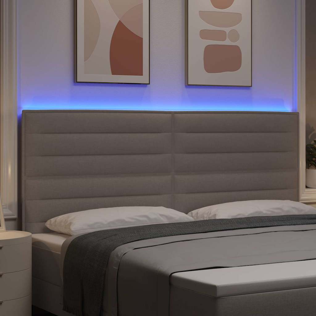 vidaXL LED κεφαλάρι Taupe ύφασμα