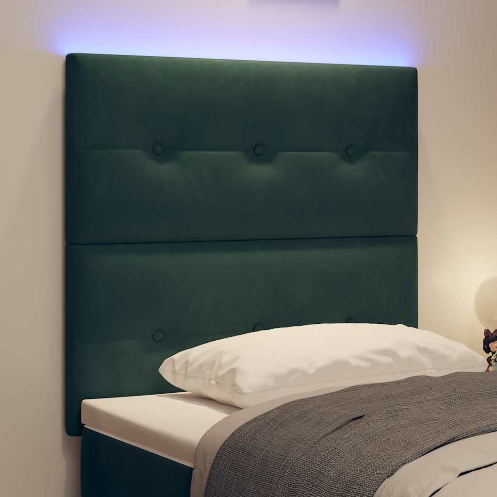 vidaXL LED κεφαλάρι με LED ταινίες φωτός Πράσινο 100 cm Βελούδο