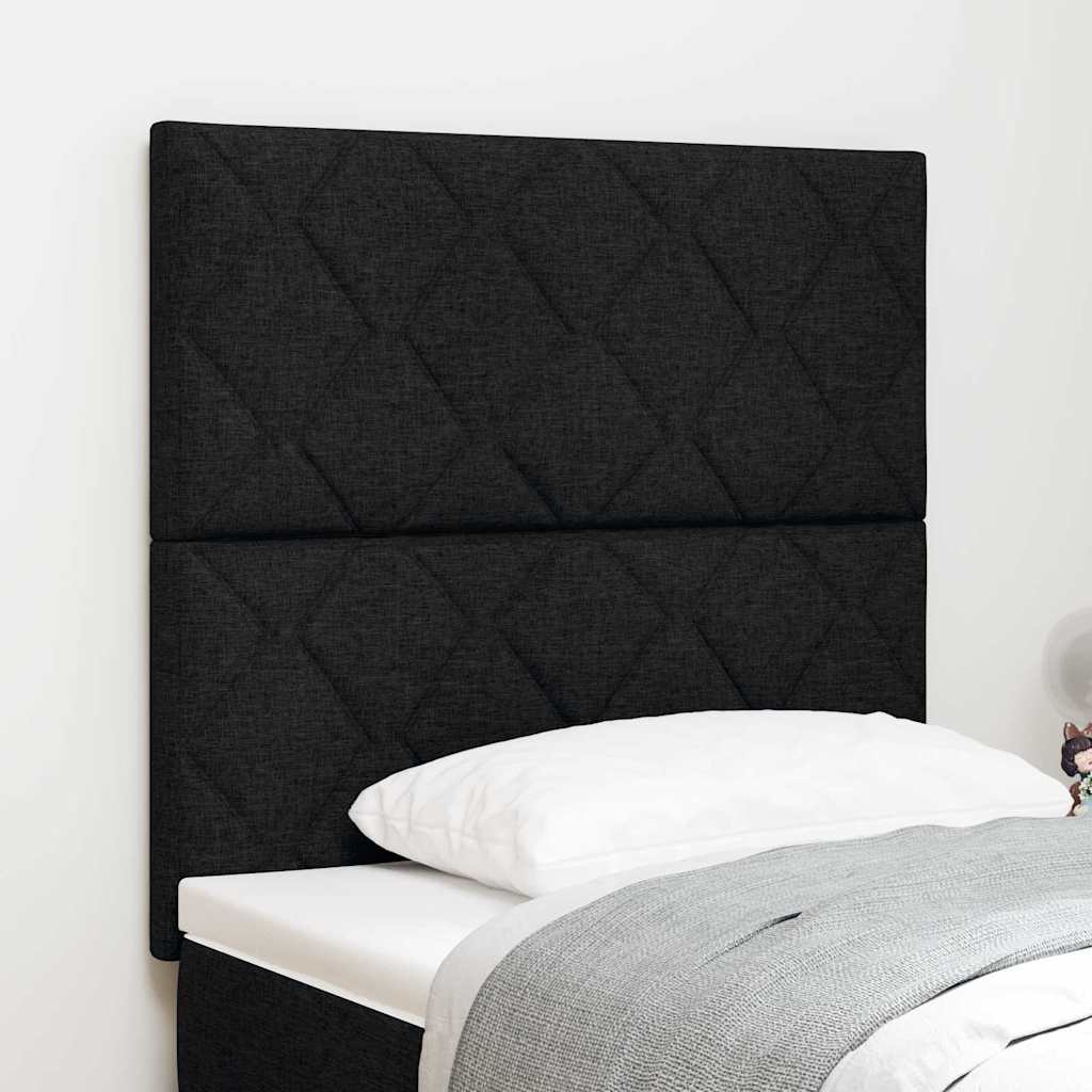 vidaXL LED κεφαλάρι Μαύρο 90 cm ύφασμα