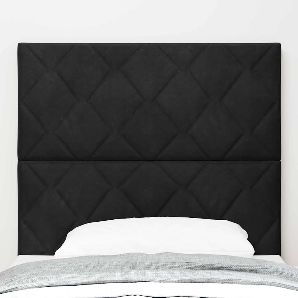 vidaXL LED κεφαλάρι Μαύρο 90 cm Βελούδο