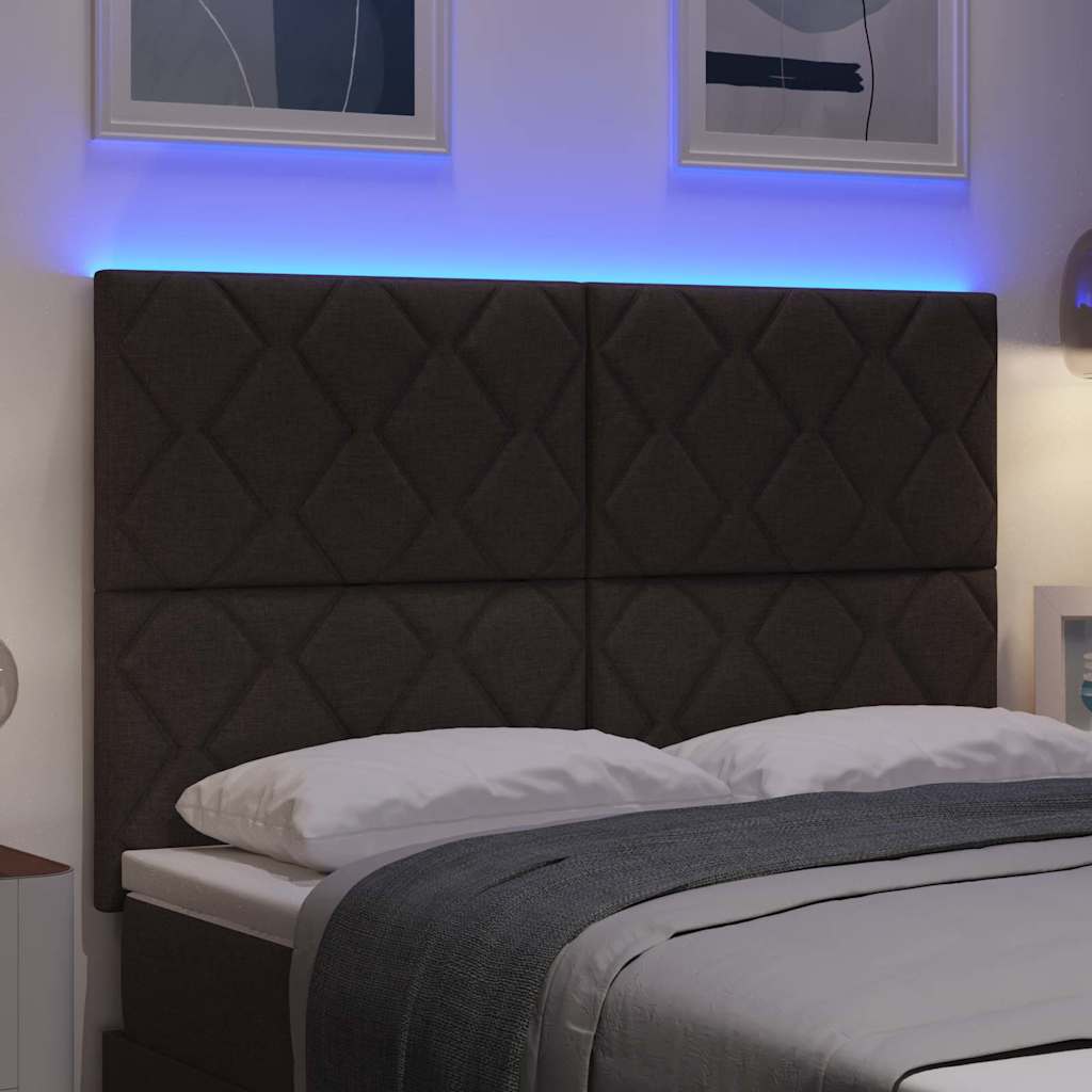 vidaXL LED κεφαλάρι Καφέ 160 cm ύφασμα
