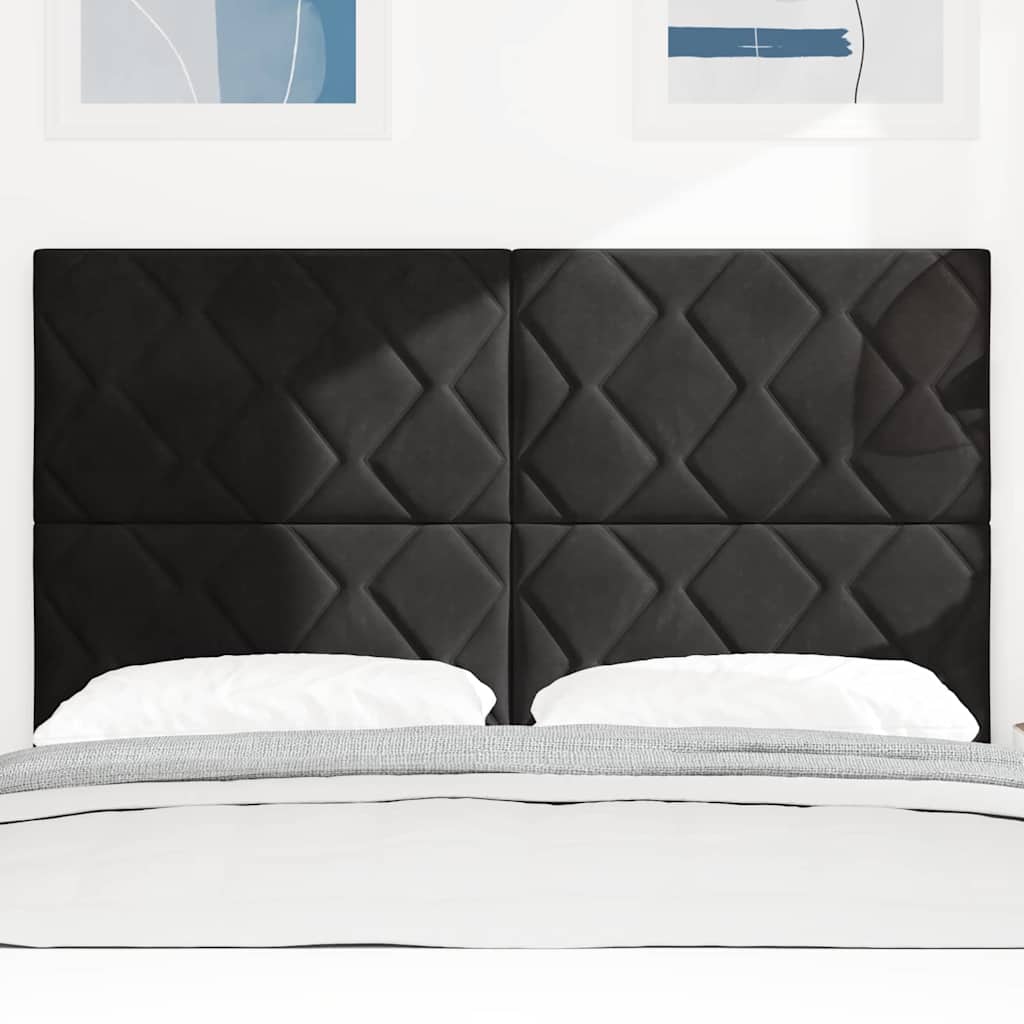 vidaXL LED κεφαλάρι Μαύρο 160 cm Βελούδο