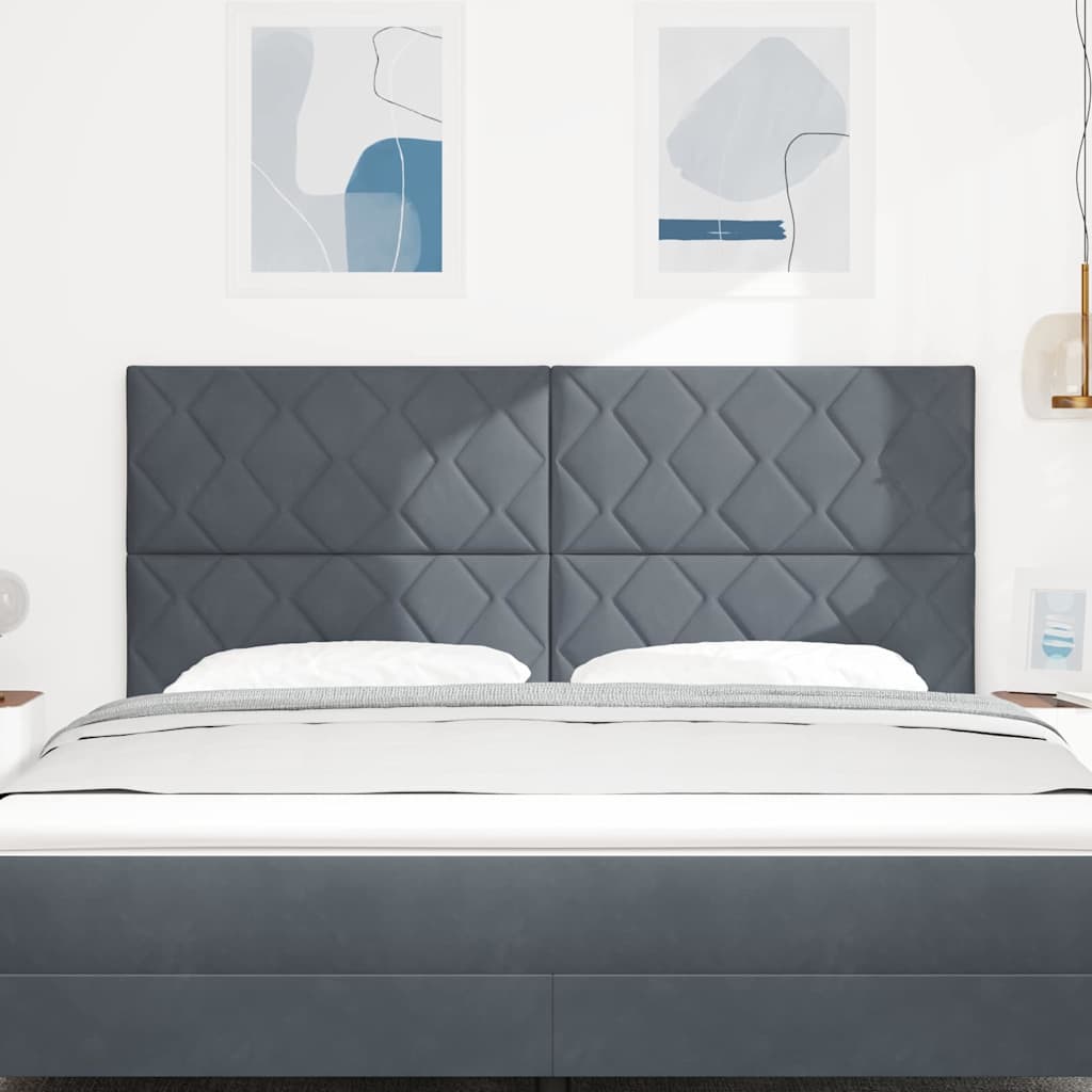 vidaXL LED κεφαλάρι Σκούρο Γκρι 180 cm Βελούδο
