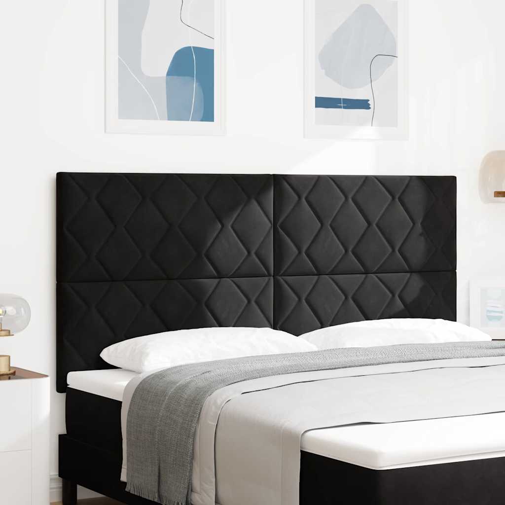 vidaXL LED κεφαλάρι Μαύρο 180 cm Βελούδο