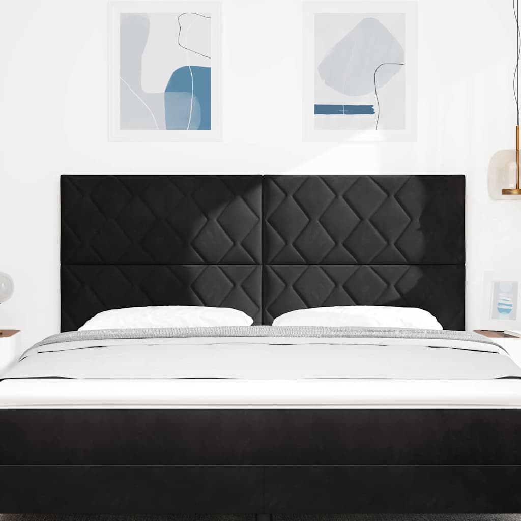 vidaXL LED κεφαλάρι Μαύρο 180 cm Βελούδο