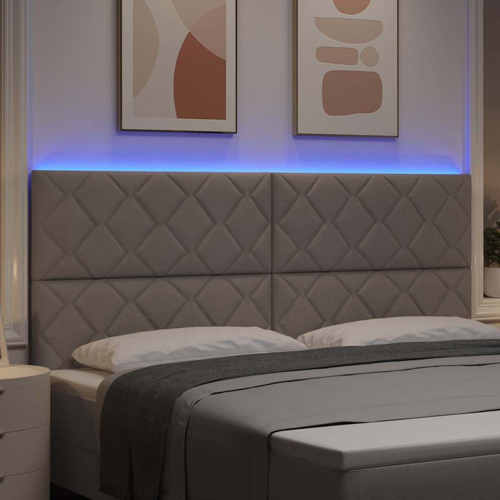 vidaXL LED κεφαλάρι Taupe ύφασμα