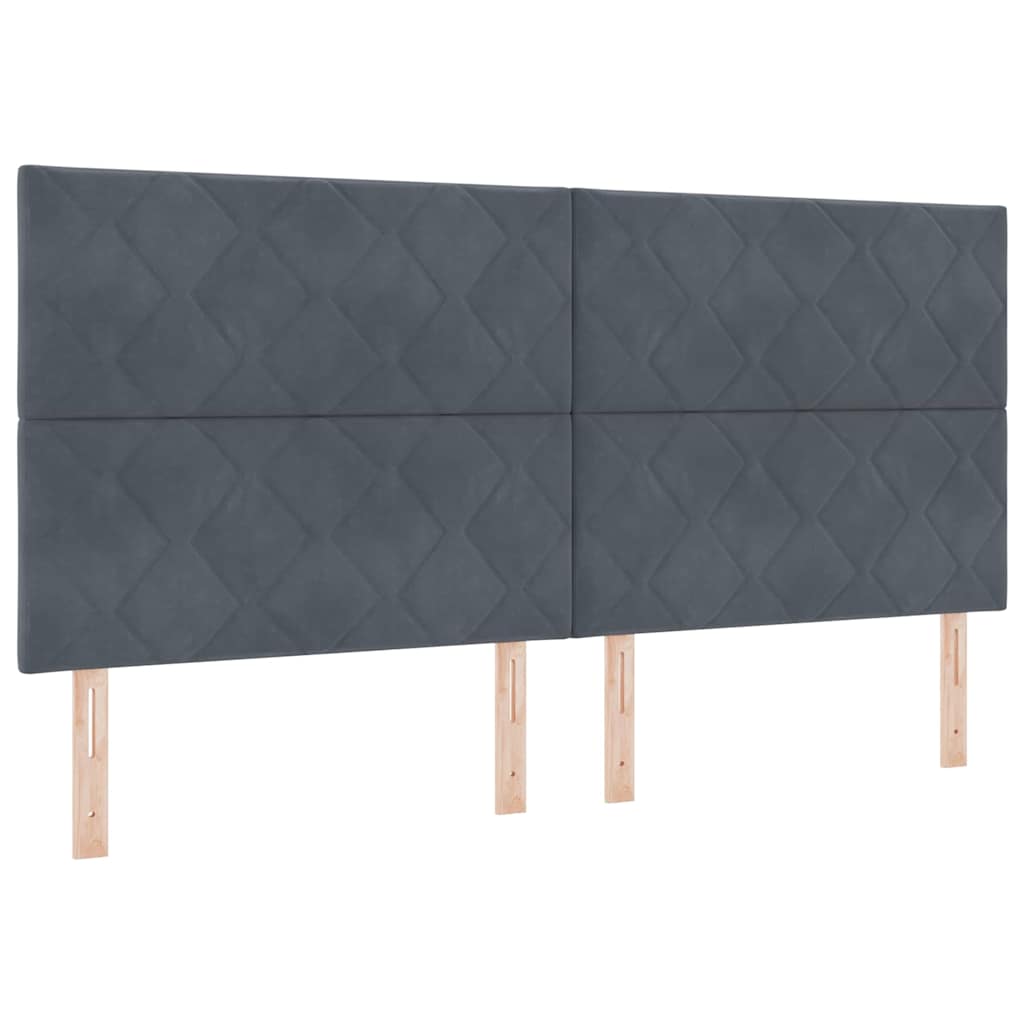 vidaXL LED κεφαλάρι Σκούρο Γκρι 200 cm Βελούδο