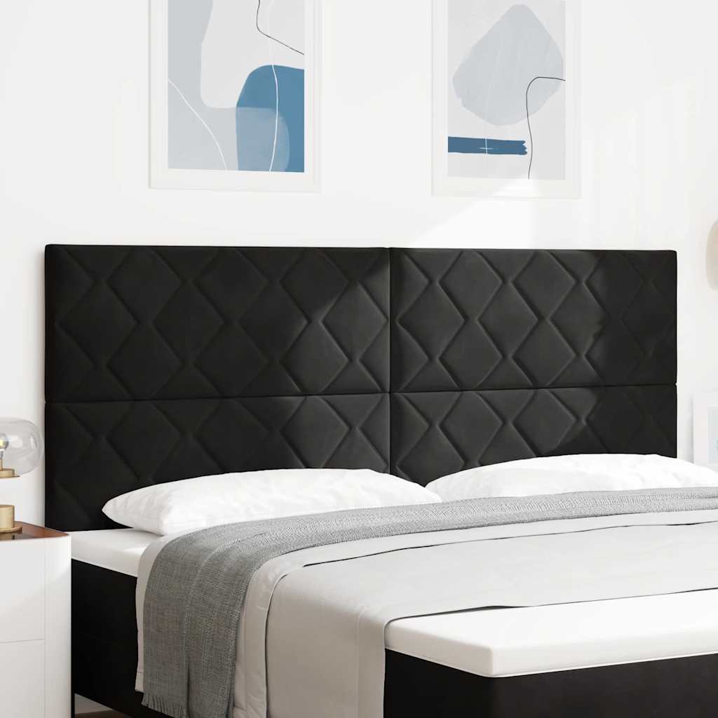 vidaXL LED κεφαλάρι Μαύρο 200 cm Βελούδο