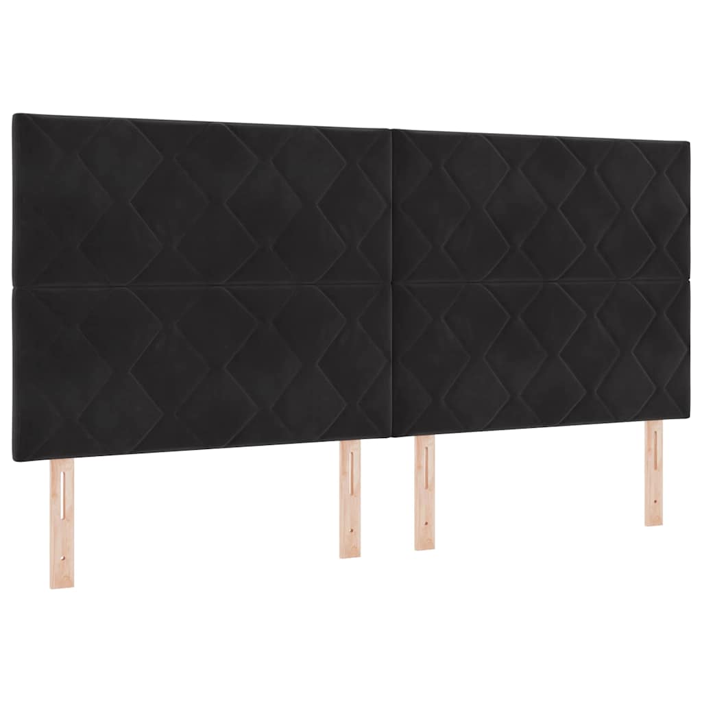 vidaXL LED κεφαλάρι Μαύρο 200 cm Βελούδο