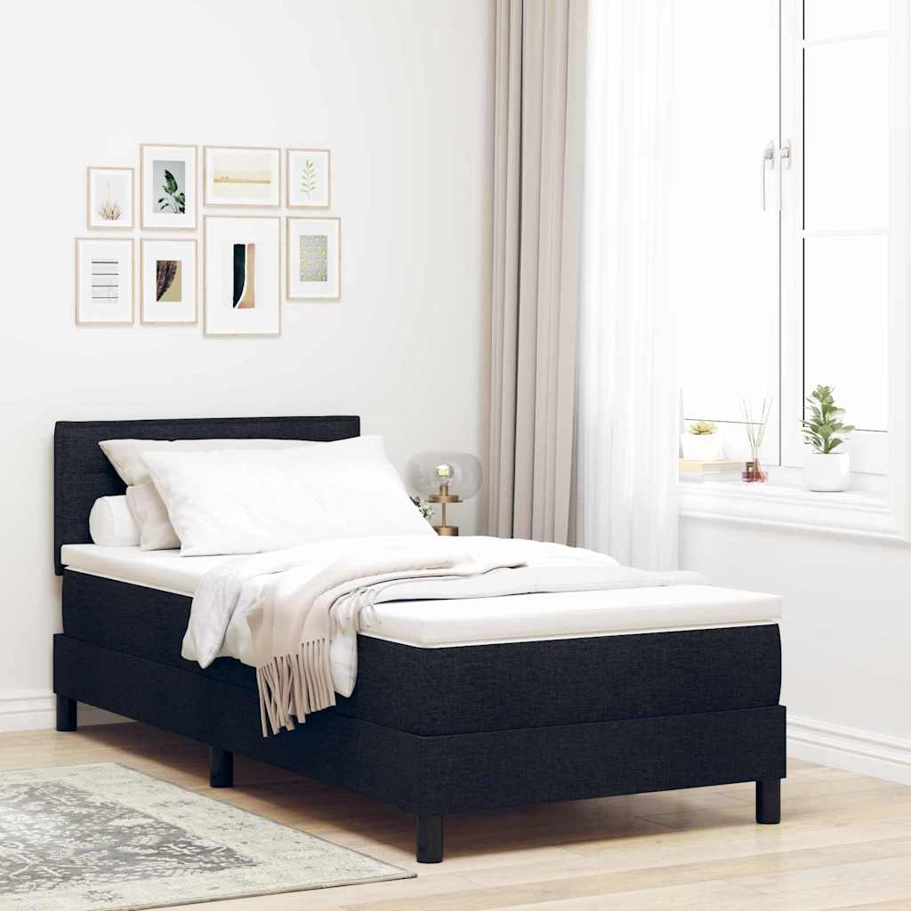 vidaXL Κρεβάτι με ελατήρια με κεφαλάρι Μαύρο 100 x 200 cm ύφασμα