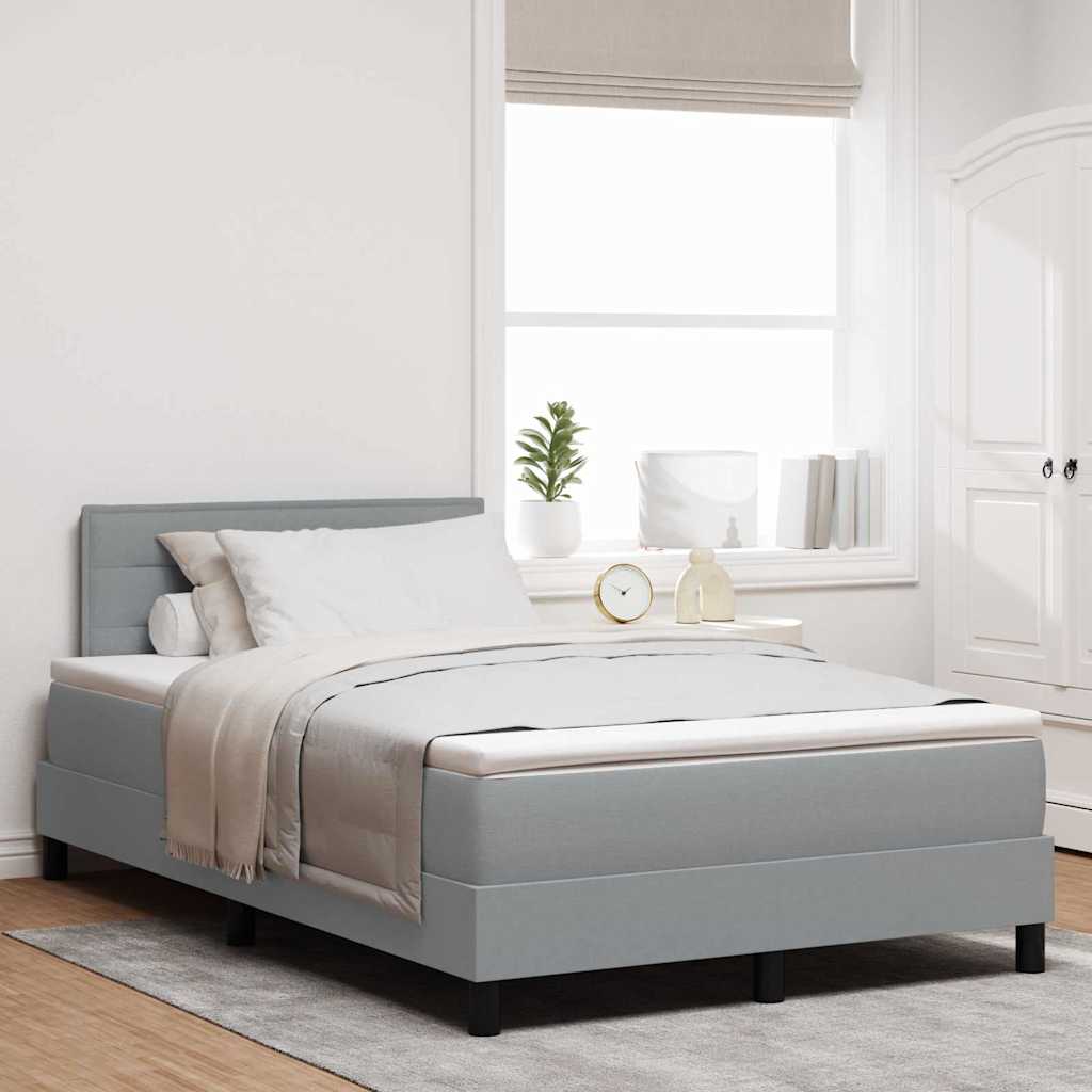 vidaXL Κρεβάτι με ελατήρια Ανοιχτό γκρι 120 x 200 cm ύφασμα