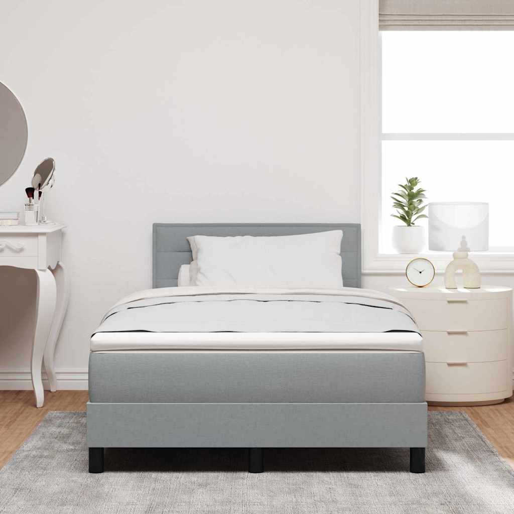 vidaXL Κρεβάτι με ελατήρια Ανοιχτό γκρι 120 x 200 cm ύφασμα