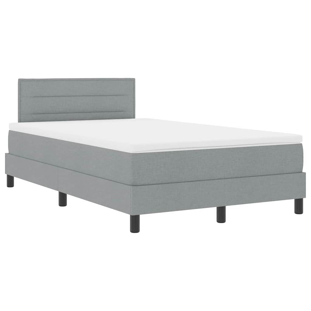 vidaXL Κρεβάτι με ελατήρια Ανοιχτό γκρι 120 x 200 cm ύφασμα