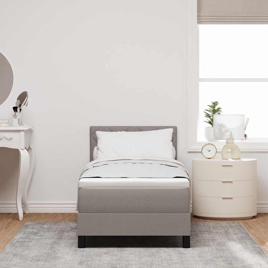 vidaXL Κρεβάτι με ελατήρια με κεφαλάρι Taupe 80 x 200 cm ύφασμα