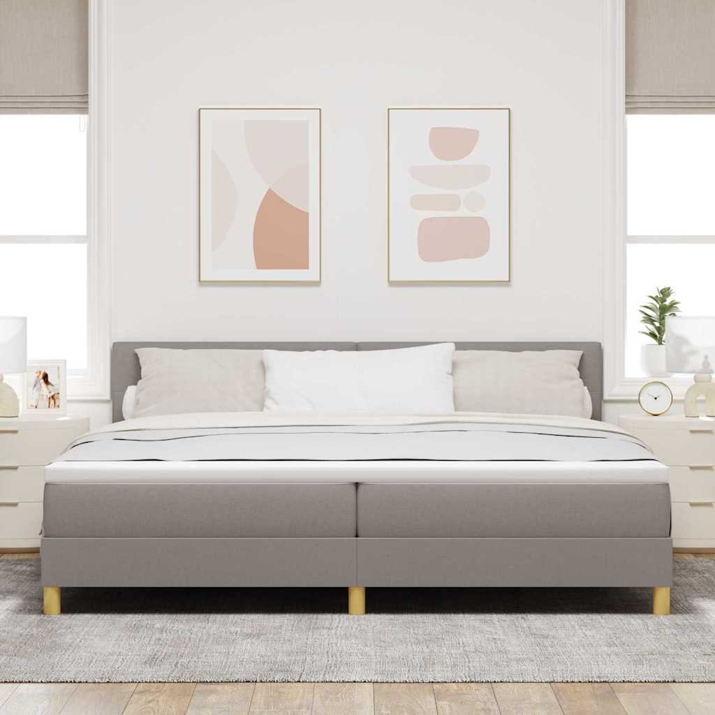 vidaXL Κρεβάτι με ελατήρια με μαξιλάρι Taupe 200 x 200 cm ύφασμα