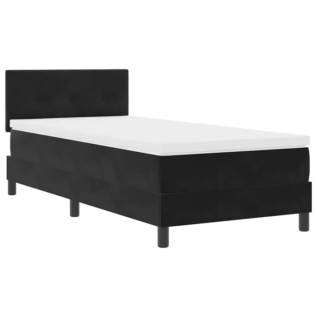 vidaXL Κρεβάτι με ελατήρια με κεφαλάρι Μαύρο 80 x 200 cm Βελούδο