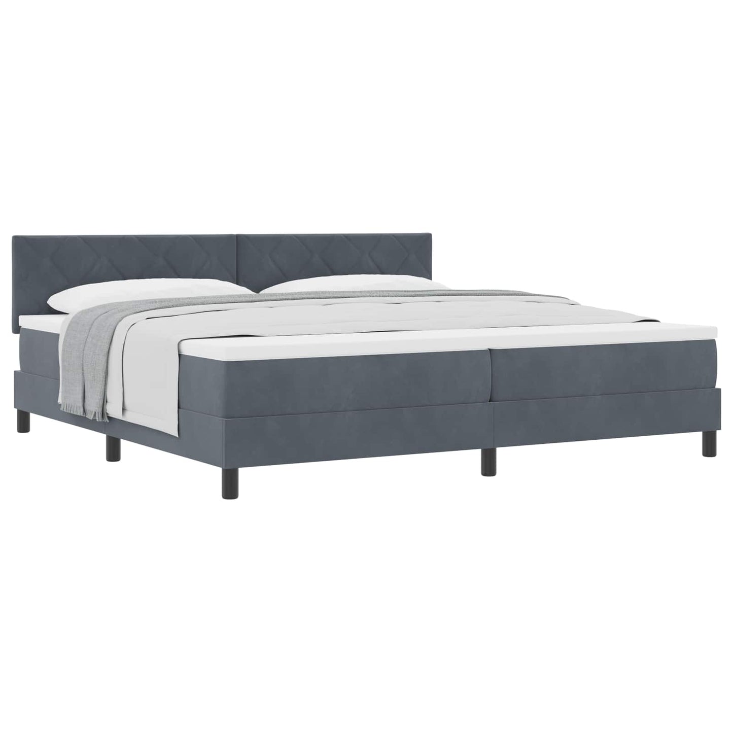 vidaXL Κρεβάτι με ελατήρια Σκούρο Γκρι 200 x 200 cm Βελούδο