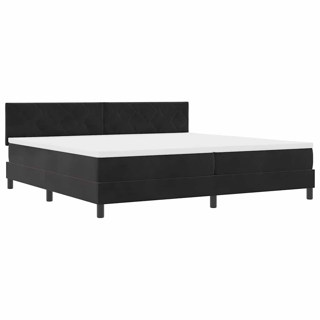 vidaXL Κρεβάτι με ελατήρια με κεφαλάρι Μαύρο 200 x 200 cm Βελούδο