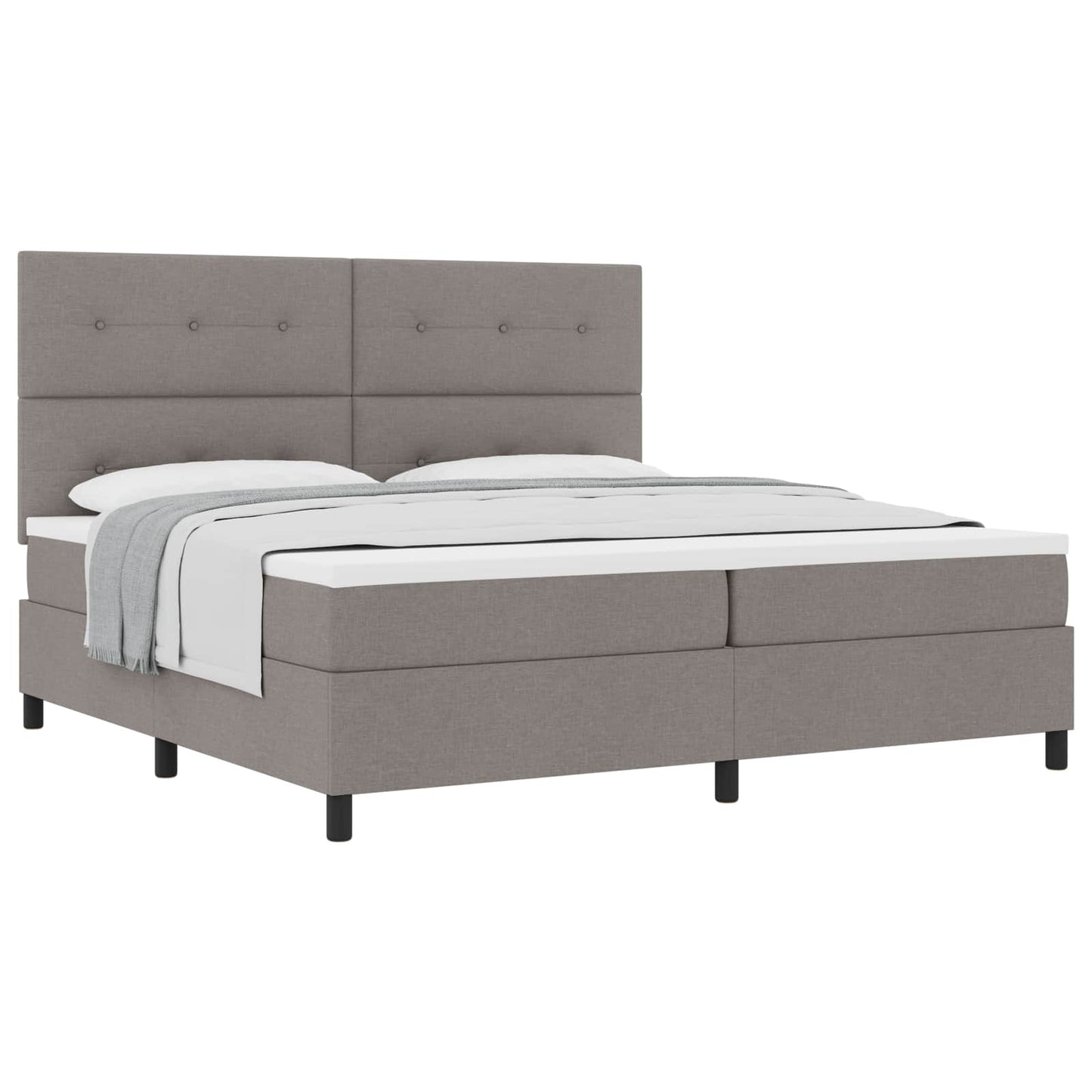 vidaXL Κρεβάτι με ελατήρια με κεφαλάρι Taupe 200 x 200 cm ύφασμα