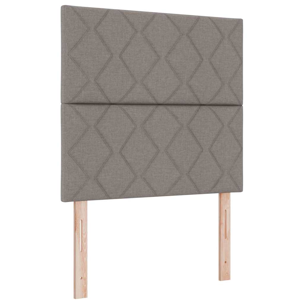 vidaXL Κρεβάτι με ελατήρια με κεφαλάρι Taupe 90 x 200 cm ύφασμα