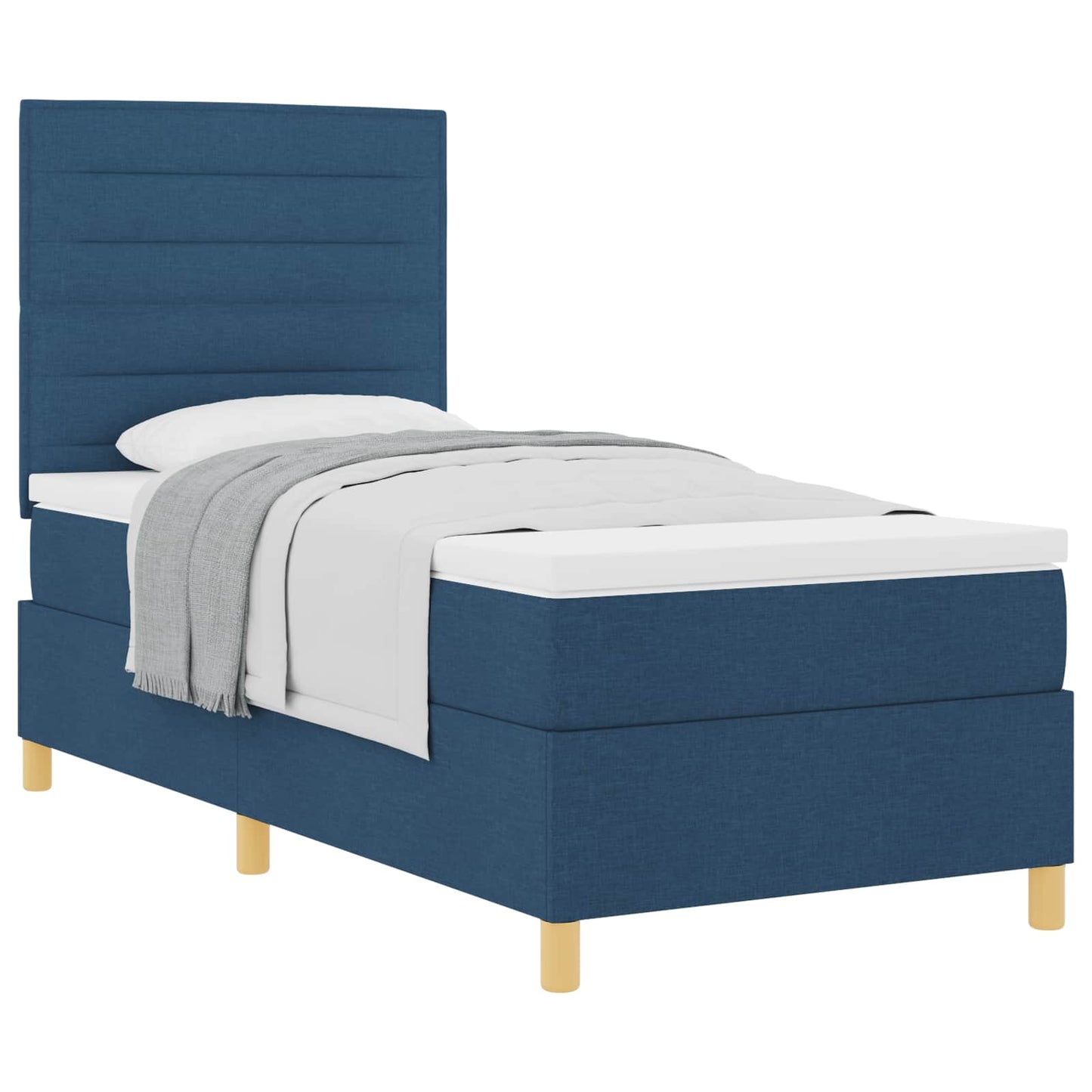 vidaXL Κρεβάτι με ελατήρια με στρώμα Μπλε 80 x 200 cm ύφασμα