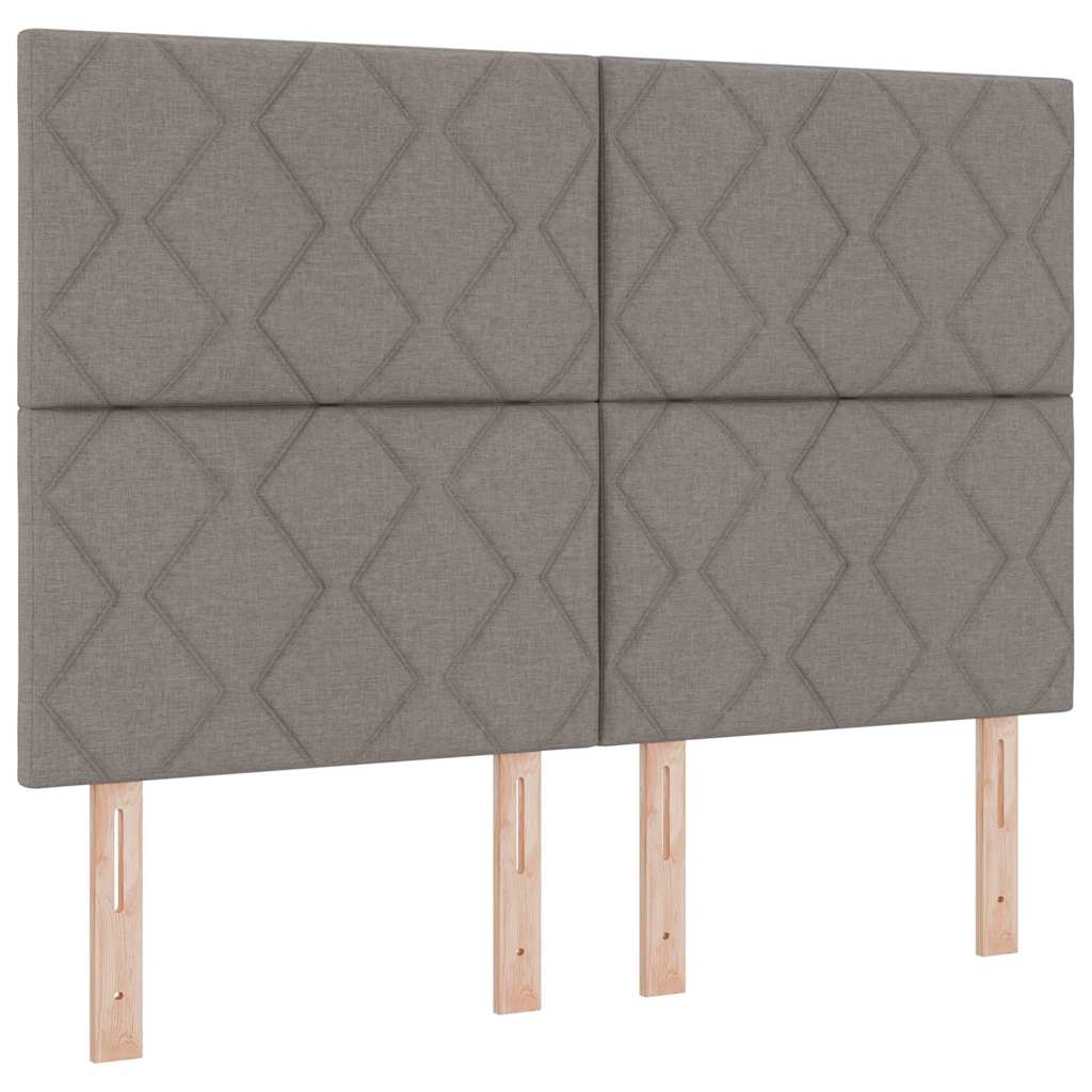 vidaXL Κρεβάτι με ελατήρια με κεφαλάρι Taupe 140 x 200 cm ύφασμα