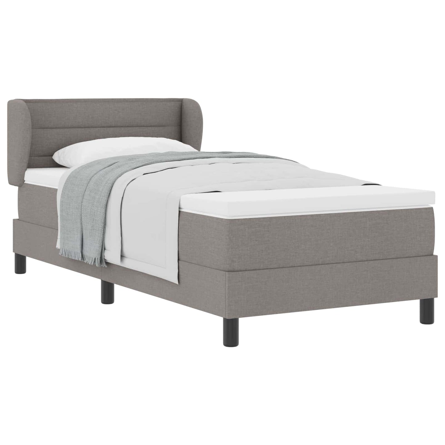 vidaXL Κρεβάτι με ελατήρια με κεφαλάρι Taupe 100 x 200 cm ύφασμα