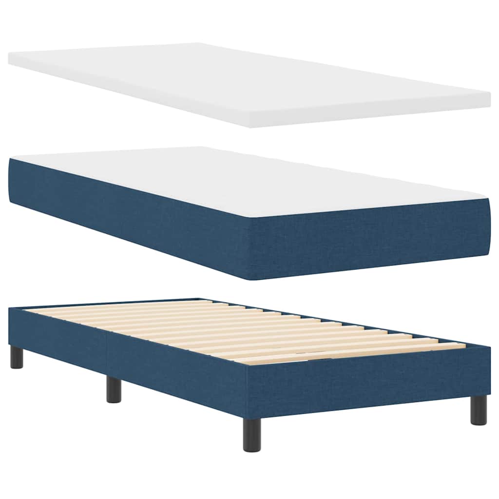 vidaXL Κρεβάτι με ελατήρια με κεφαλάρι Μπλε 100 x 200 cm ύφασμα