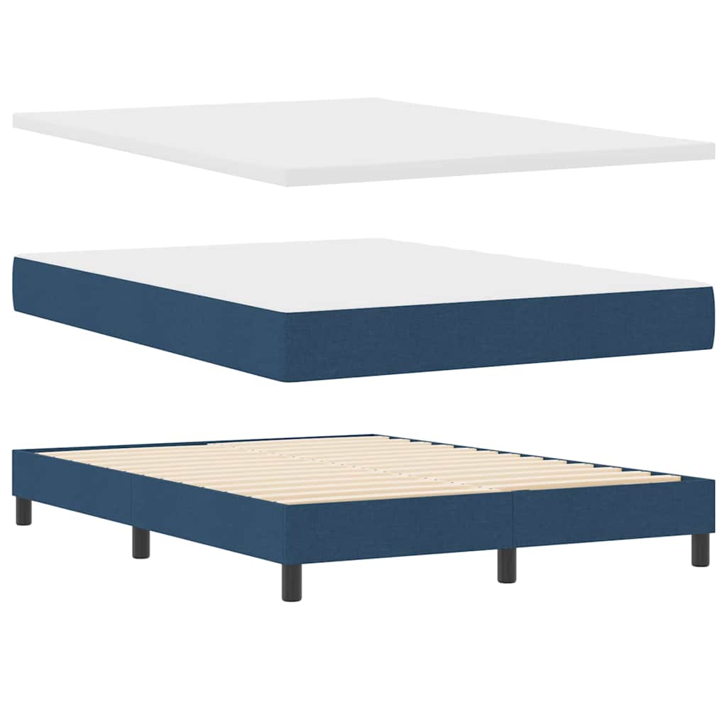 vidaXL Κρεβάτι με ελατήρια με κεφαλάρι Μπλε 160 x 200 cm ύφασμα