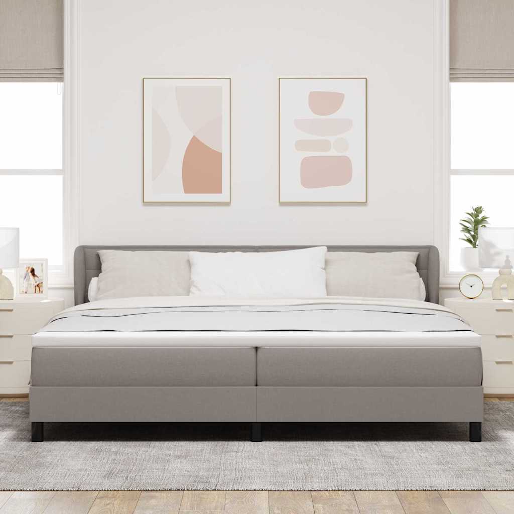 vidaXL Κρεβάτι με ελατήρια με κεφαλάρι Taupe 200 x 200 cm ύφασμα