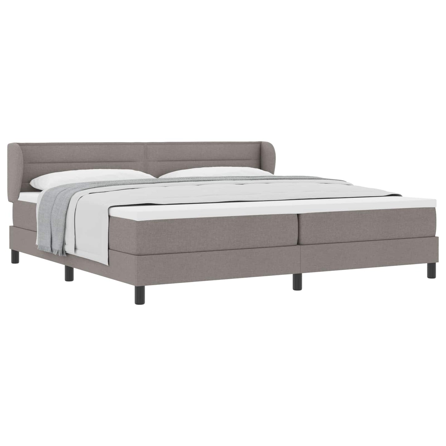 vidaXL Κρεβάτι με ελατήρια με κεφαλάρι Taupe 200 x 200 cm ύφασμα