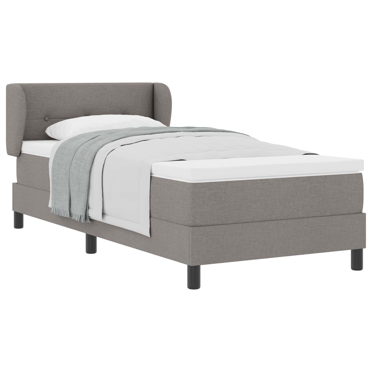 vidaXL Κρεβάτι με ελατήρια με κεφαλάρι Taupe 90 x 200 cm ύφασμα