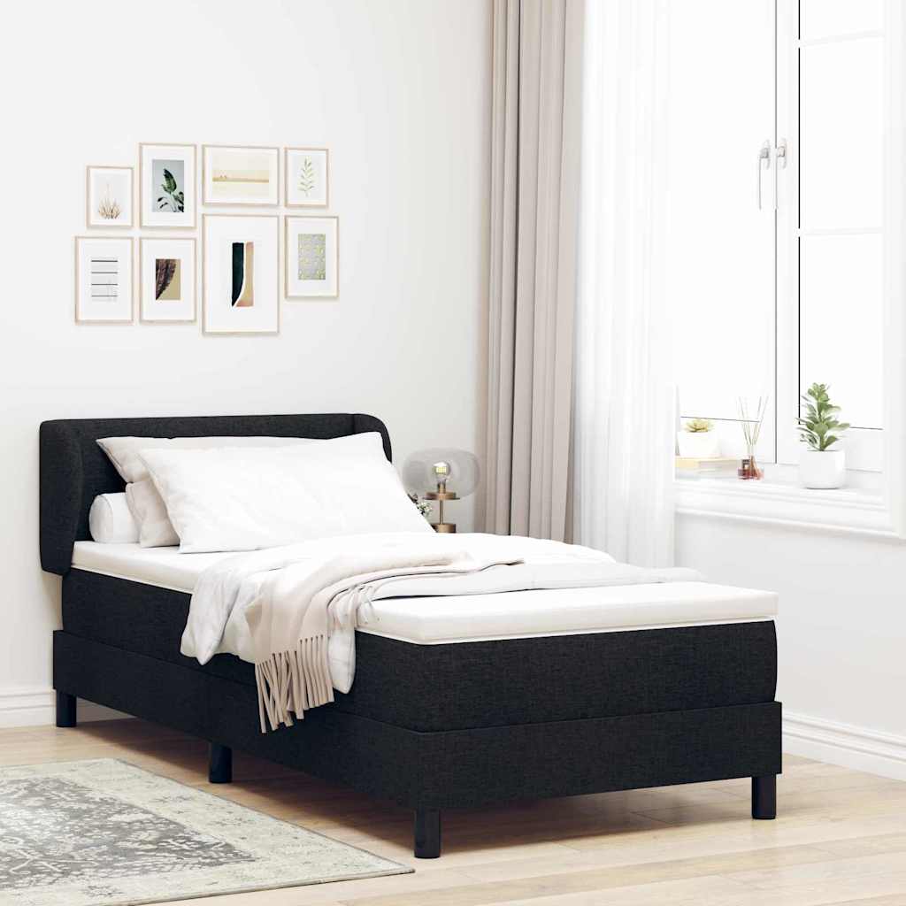 vidaXL Κρεβάτι με ελατήρια με κεφαλάρι Μαύρο 100 x 200 cm ύφασμα
