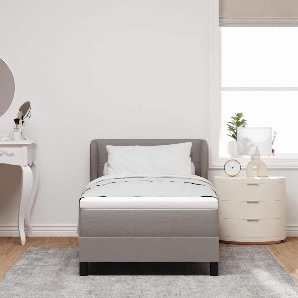 vidaXL Κρεβάτι με ελατήρια με κεφαλάρι Taupe 100 x 200 cm ύφασμα