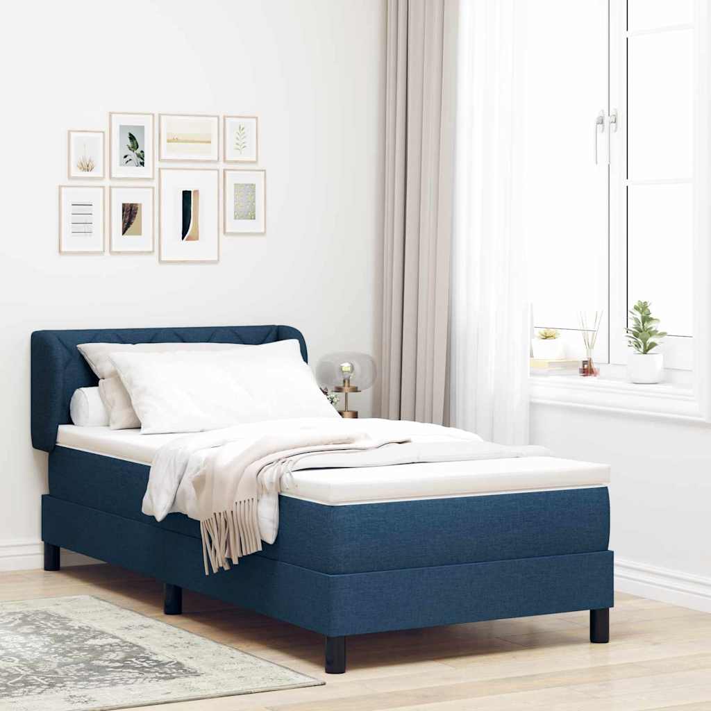 vidaXL Κρεβάτι με ελατήρια με κεφαλάρι Μπλε 100 x 200 cm ύφασμα