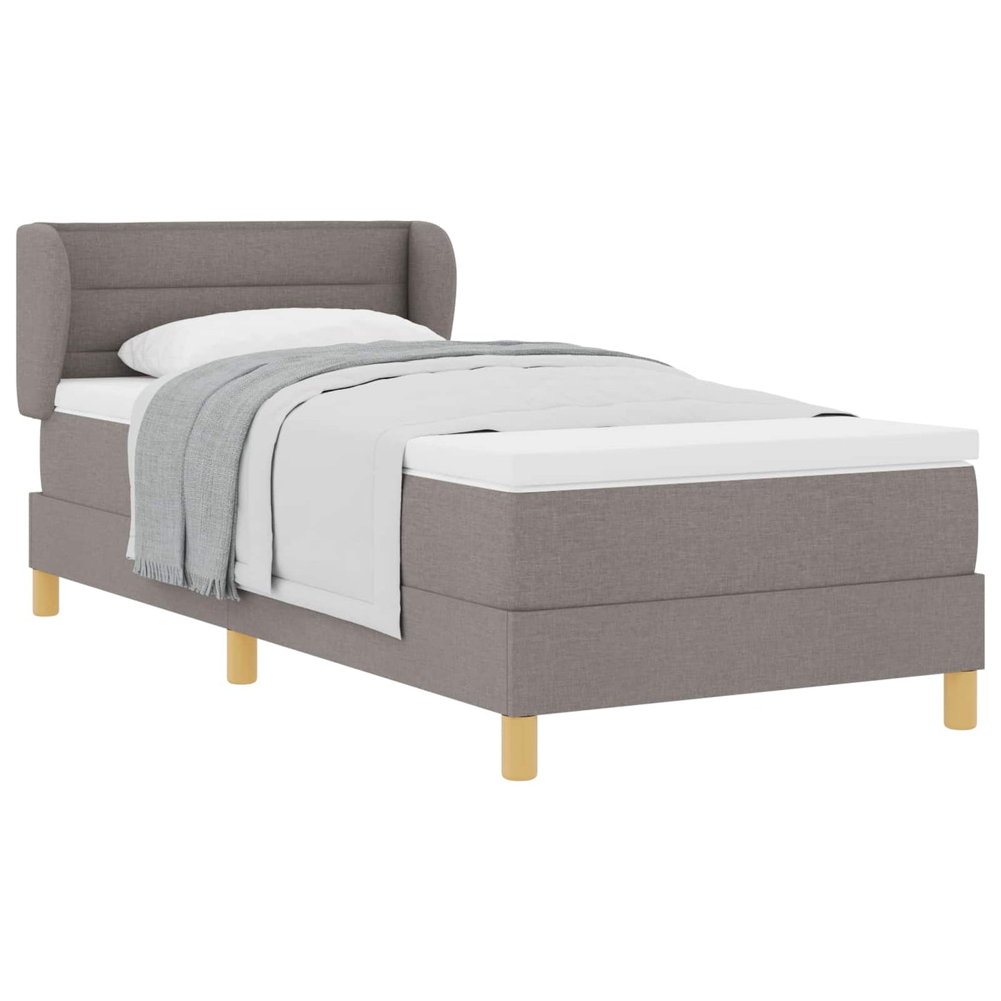 vidaXL Κρεβάτι με ελατήρια με κεφαλάρι Taupe 100 x 200 cm ύφασμα