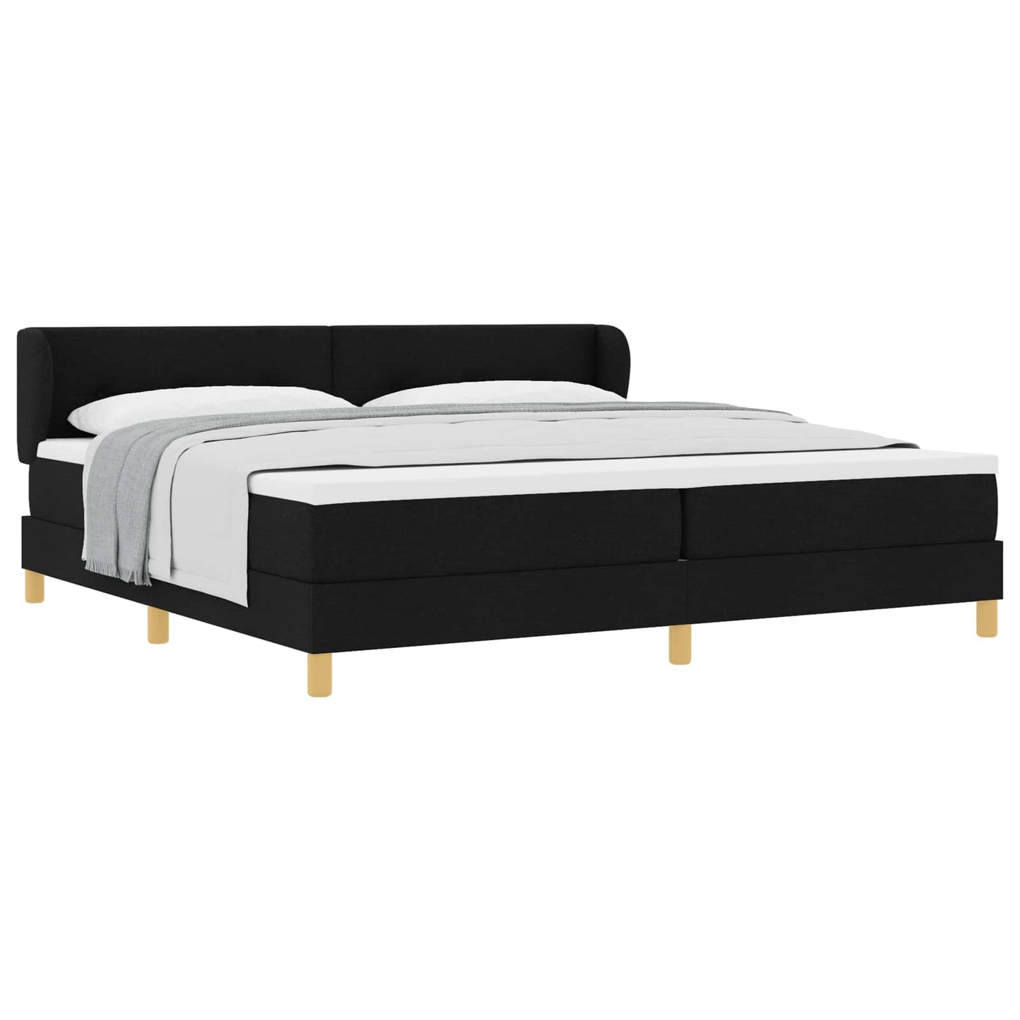 vidaXL Κρεβάτι με ελατήρια με κεφαλάρι Μαύρο 200 x 200 cm ύφασμα